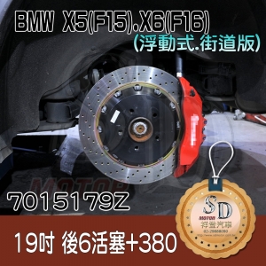 19Inch Up【R-6Pot+380】Rear Brake Assembly for BMW X5(F15) Floating Disc, Street (Custom logo), Paint