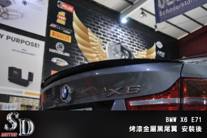 For BMW X6 (E71) ABS 尾翼 (素材)+(BLK) 平光黑
