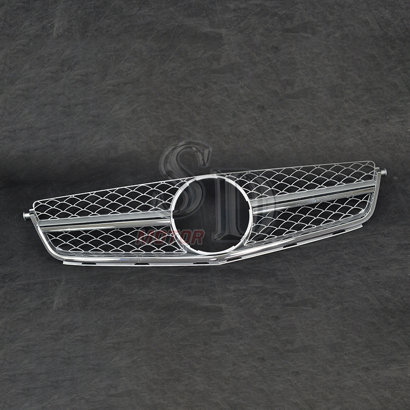 FOR Mercedes C class C63only 08-11年 亮銀 水箱罩
