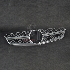 FOR Mercedes C class C63only 08-11年 亮銀 水箱罩